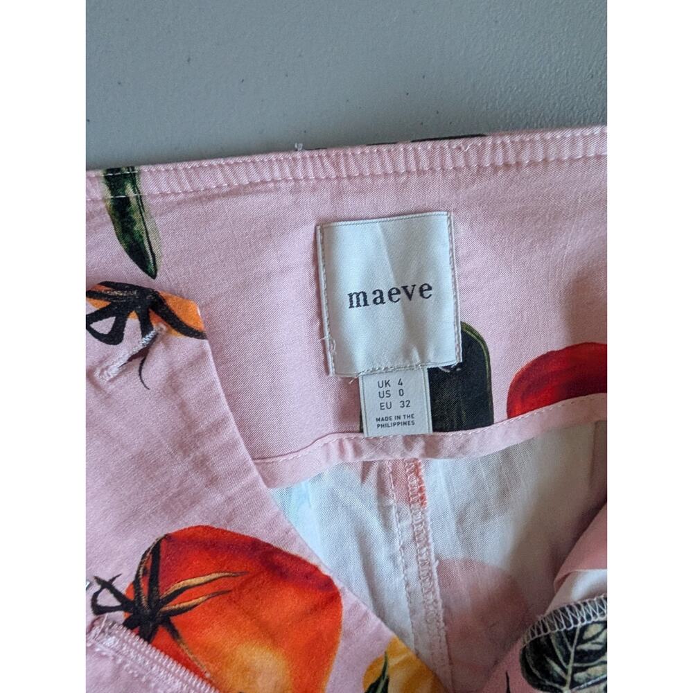 NWT Maeve High-Rise Veggie Print Crop Wide-Leg Pants Size 2 Pink #8G539 - Picture 8 of 10